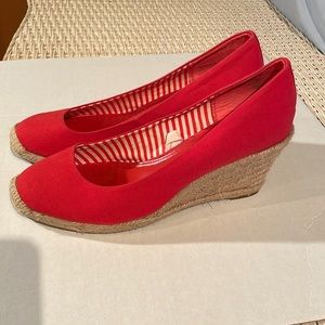 Merona orange or coral wedge shoes
